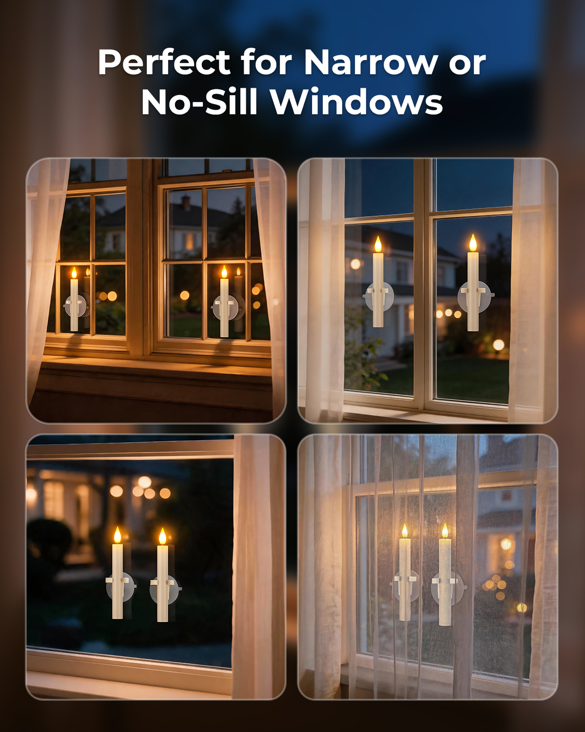 PChero 10Pcs Rechargeable Sensor Dawn to Dusk Window Candles - 图片 6